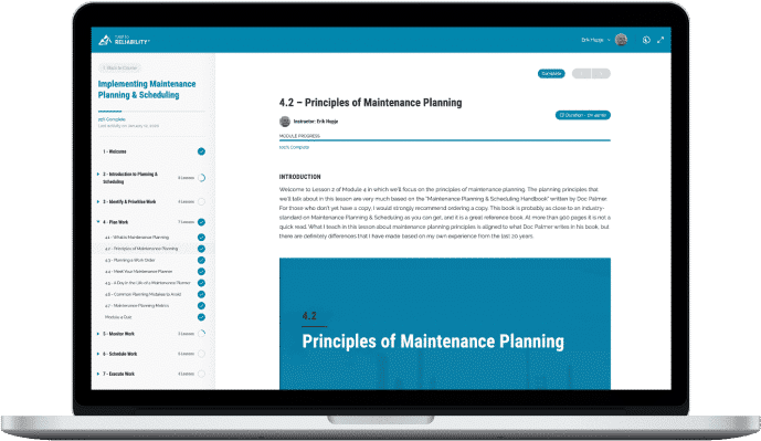 Maintenance Planning & Scheduling Online Course